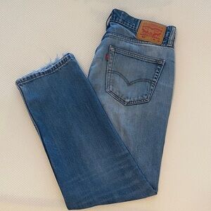 Levi’s 514 Vintage Faded Broken In Men’s Denim Blue Jeans 34 Waist 32 Length